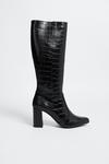 Oasis Leather Block High Heeled Knee High Boot thumbnail 1