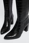 Oasis Leather Block High Heeled Knee High Boot thumbnail 3