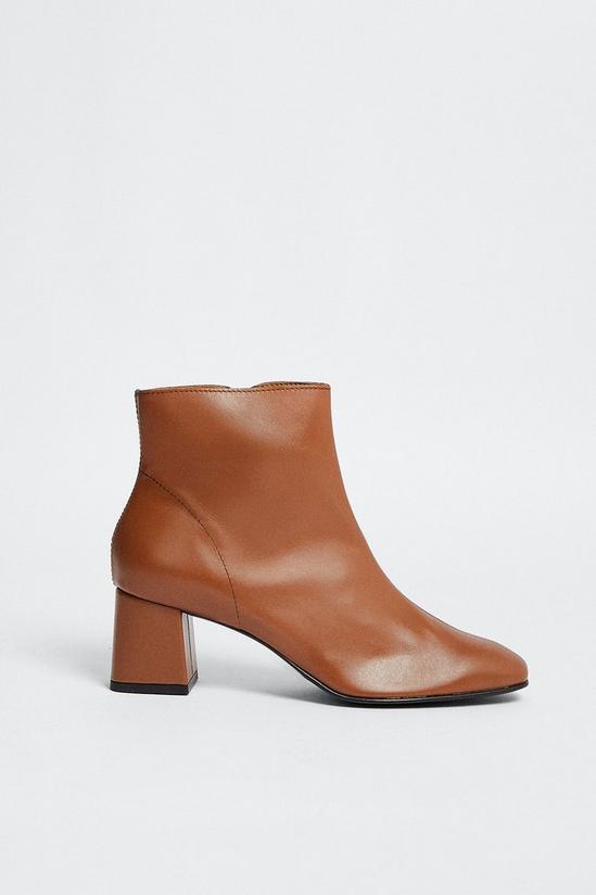 Oasis Leather Block Heeled Ankle Boot 1