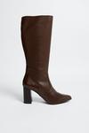 Oasis Leather Heeled Knee High Boot thumbnail 1