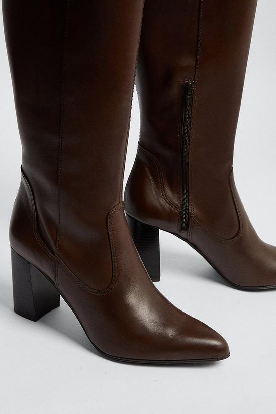 Oasis Leather Heeled Knee High Boot 3