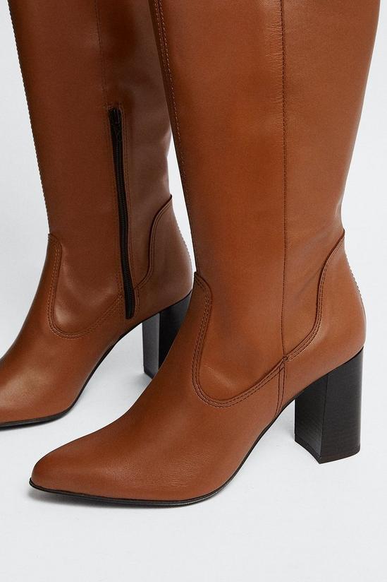 Oasis Leather Heeled Knee High Boot 4