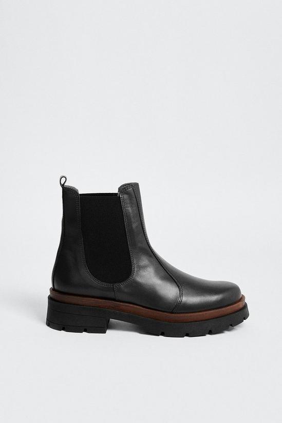 Oasis Leather Trim Detail Chunky Chelsea Boot 1
