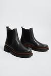 Oasis Leather Trim Detail Chunky Chelsea Boot thumbnail 2