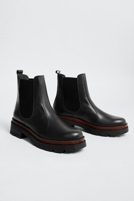 Oasis Leather Trim Detail Chunky Chelsea Boot 2