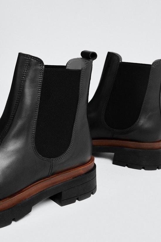 Oasis Leather Trim Detail Chunky Chelsea Boot 3