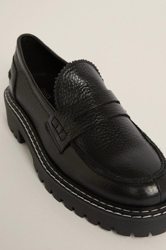 Oasis Leather Contrast Stitch Chunky Loafer 3