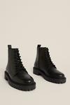 Oasis Leather Lace Up Ankle Boots thumbnail 1
