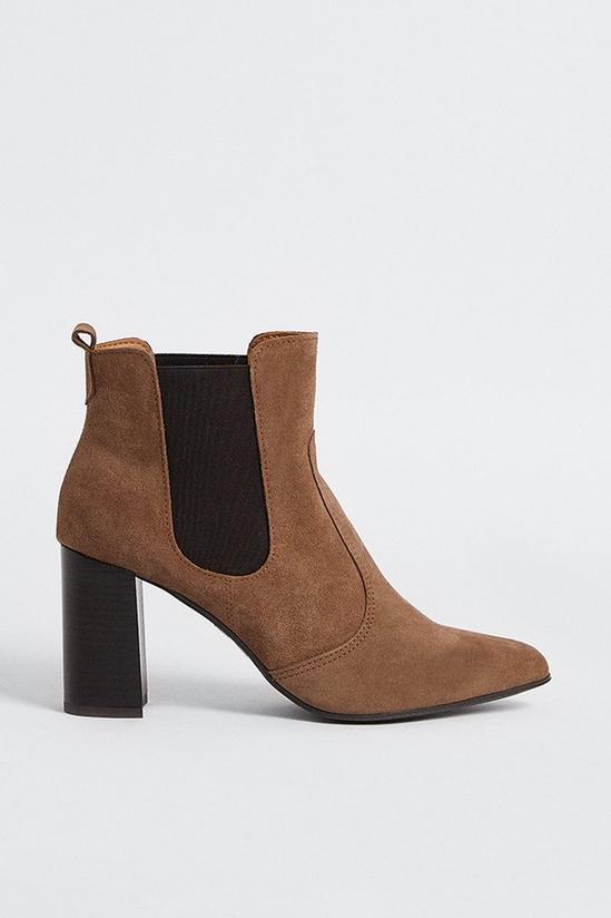 Oasis Suede Block High Heeled Pull On Ankle Boot 1