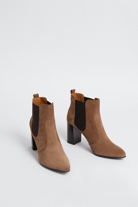 Oasis Suede Block High Heeled Pull On Ankle Boot 2