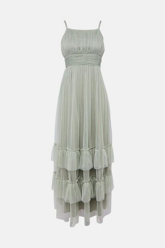 Oasis Strappy Mesh Tiered Maxi Dress 5