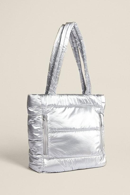 Oasis Quilted Nylon Zip Detail Tote Bag 2
