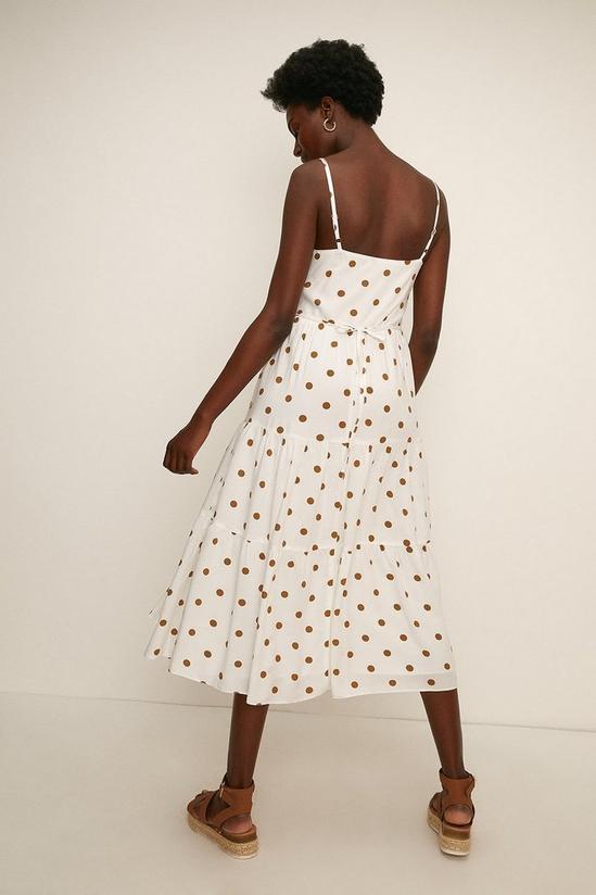 Oasis Polka Dot Button Front Strappy Dress 3