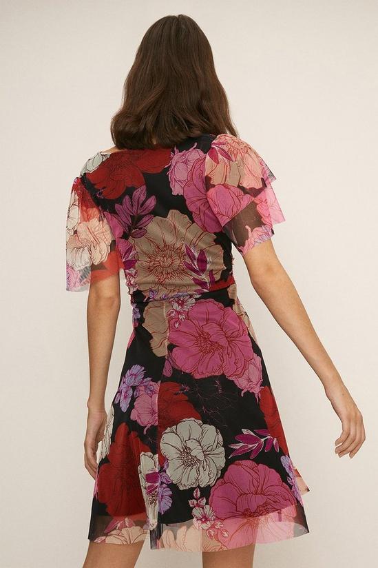 Oasis Floral Mesh Wrap Mini Dress 3