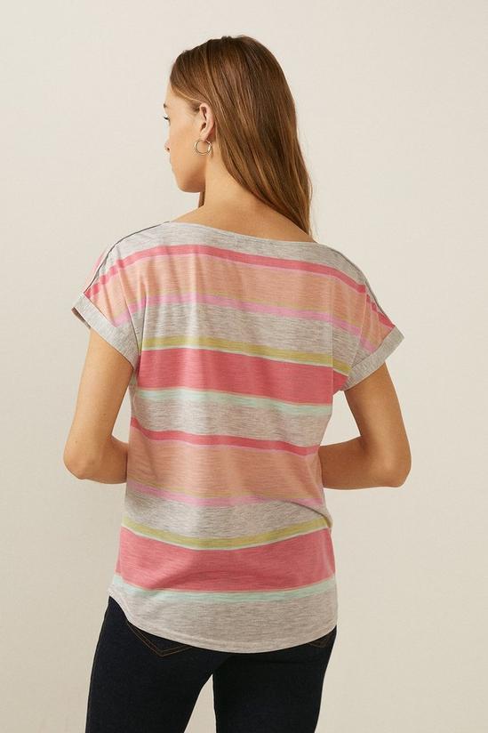 Oasis Rainbow Stripe Slub T Shirt 3