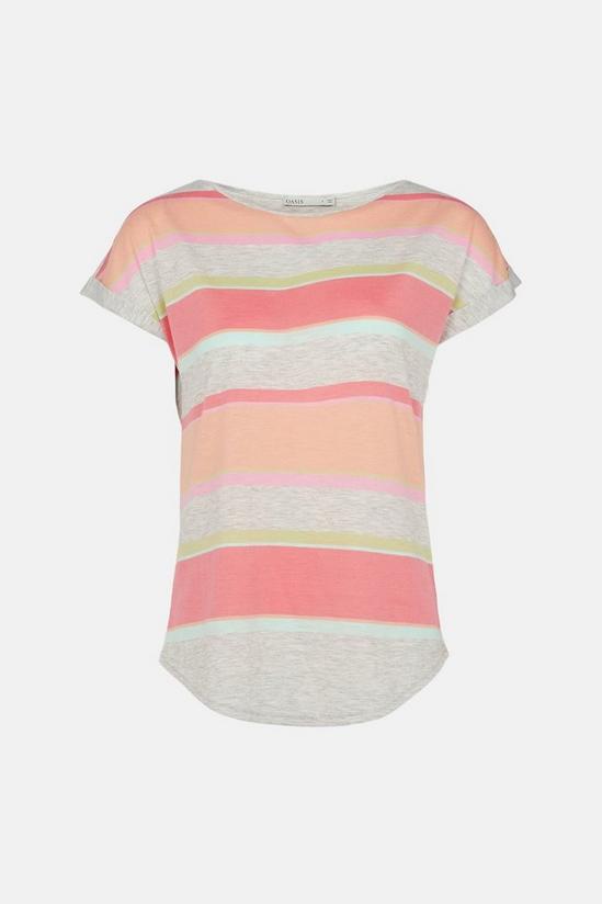 Oasis Rainbow Stripe Slub T Shirt 5