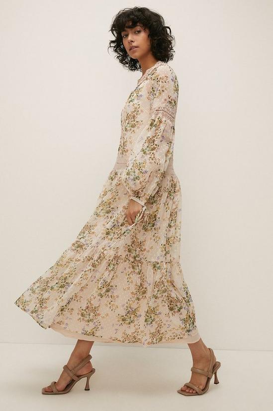 Oasis RHS Lace Trim Floral V Neck Maxi Dress 1