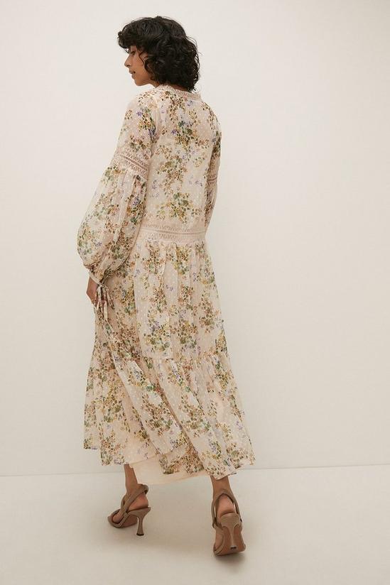 Oasis RHS Lace Trim Floral V Neck Maxi Dress 3
