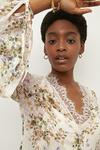 Oasis RHS Lace Trim Floral V Neck Smock Dress thumbnail 4