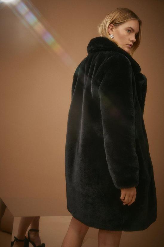 Oasis Collared Faux Fur Long Coat 3