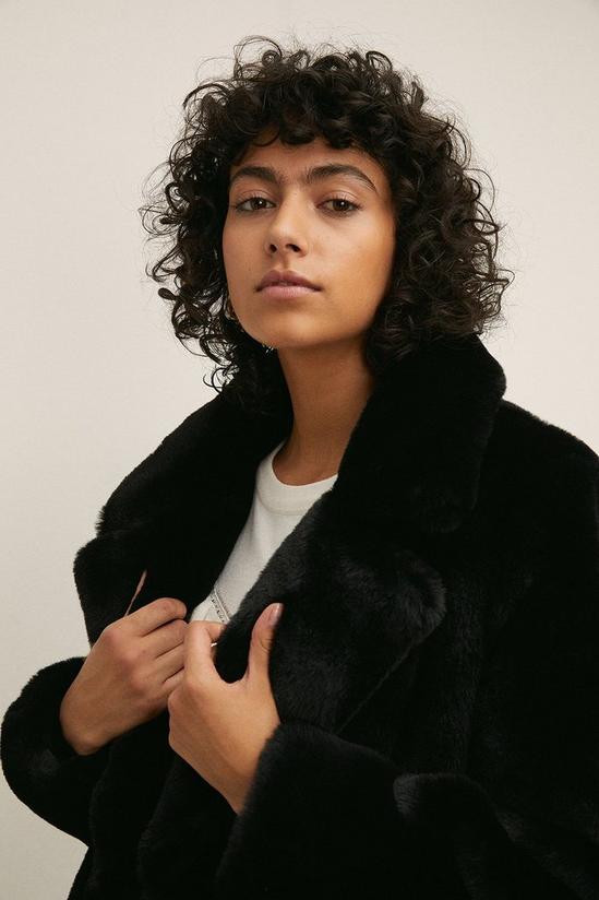 Oasis Collared Faux Fur Long Coat 4