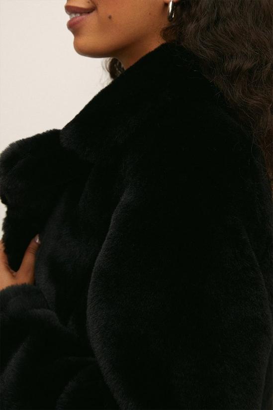 Oasis Collared Faux Fur Short Coat 2