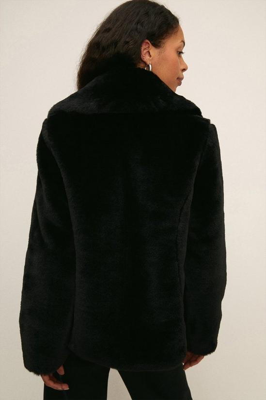 Oasis Collared Faux Fur Short Coat 3