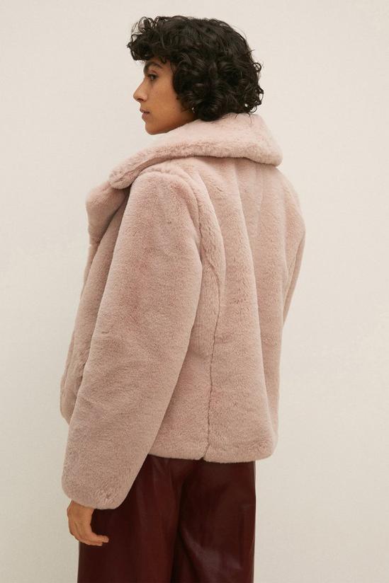Oasis Petite Collared Faux Fur Short Coat 3
