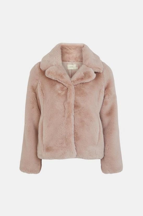 Oasis Petite Collared Faux Fur Short Coat 4