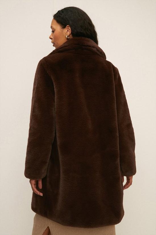 Oasis Petite Collared Faux Fur Long Coat 3