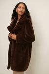 Oasis Petite Collared Faux Fur Long Coat thumbnail 4
