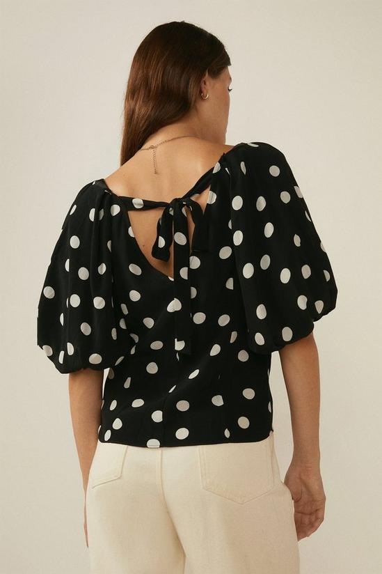 Oasis Dainty Spot Puff Sleeve V Neck Top 3
