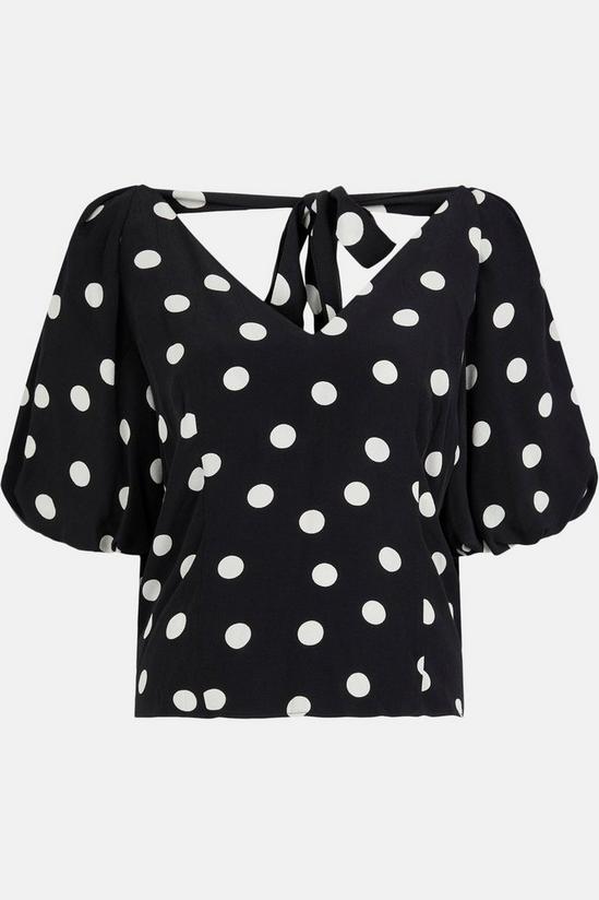 Oasis Dainty Spot Puff Sleeve V Neck Top 5