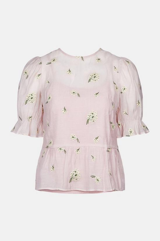 Oasis Flower Embroidered Puff Sleeve Top 5