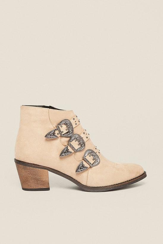 Oasis Triple Studded Western Buckle Ankle Boot 1