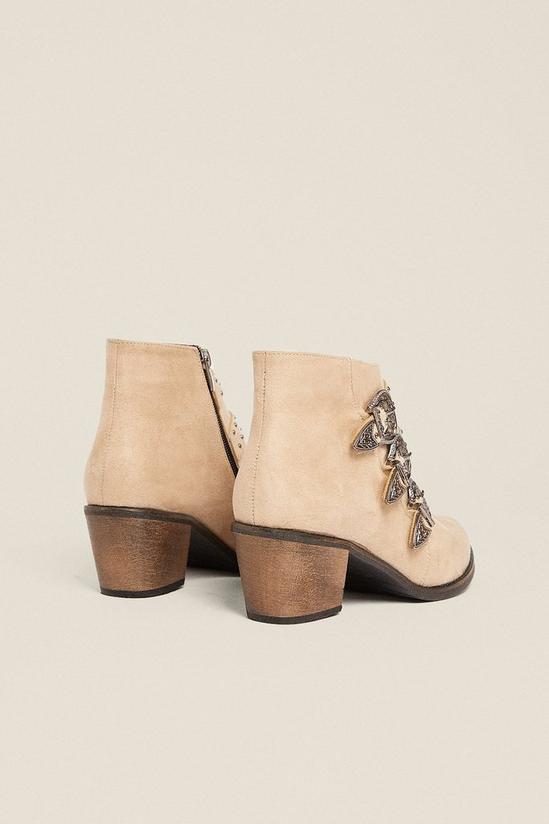 Oasis Triple Studded Western Buckle Ankle Boot 3