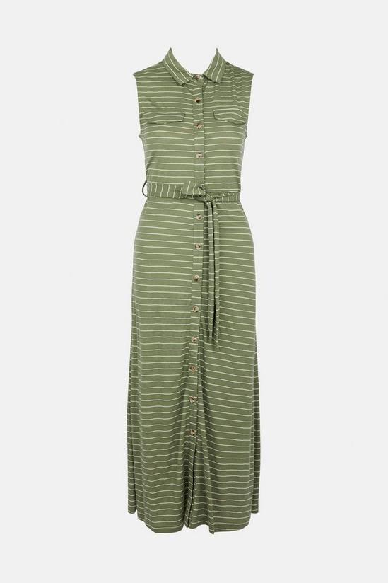 Oasis Stripe Pique Sleeveless Midi Shirt Dress 5