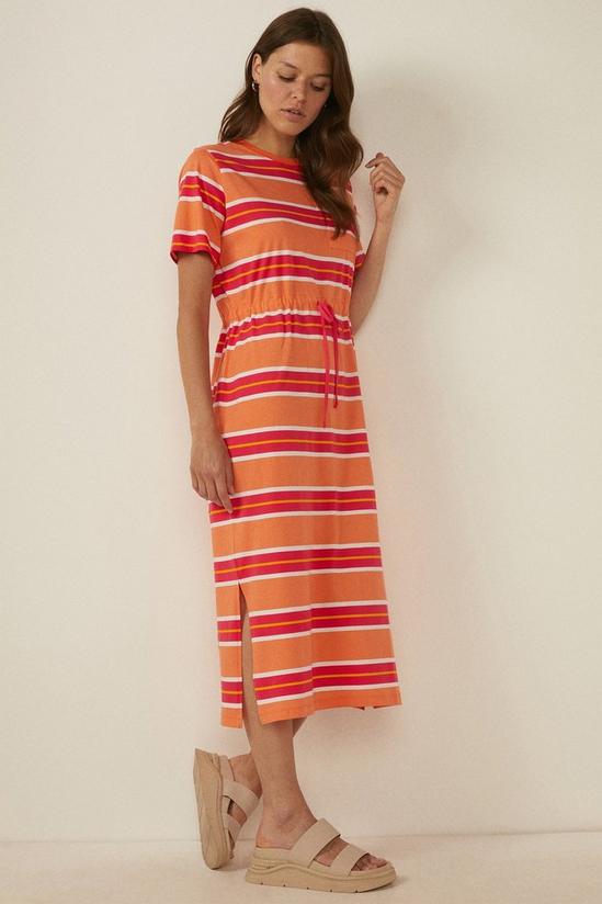 Oasis Stripe Drawstring T Shirt Midi Dress 1