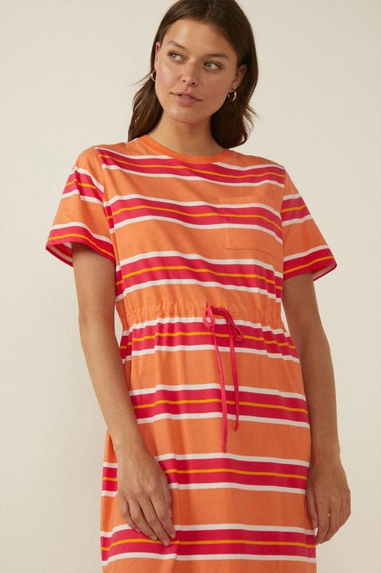 Oasis Stripe Drawstring T Shirt Midi Dress 2