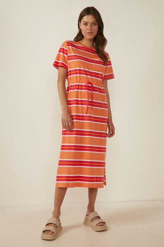 Oasis Stripe Drawstring T Shirt Midi Dress 4