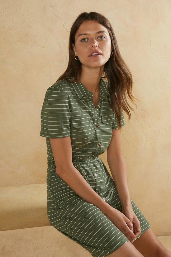 Oasis Stripe Pique Belted Shirt Dress 2