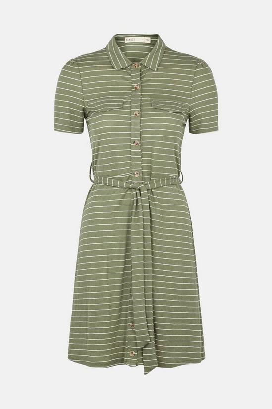 Oasis Stripe Pique Belted Shirt Dress 5