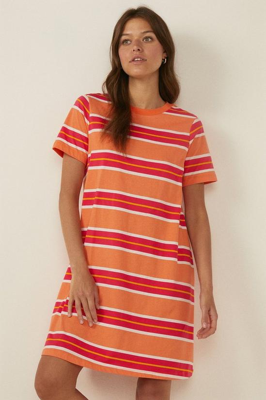 Oasis Stripe Trapeze T-shirt Dress 1