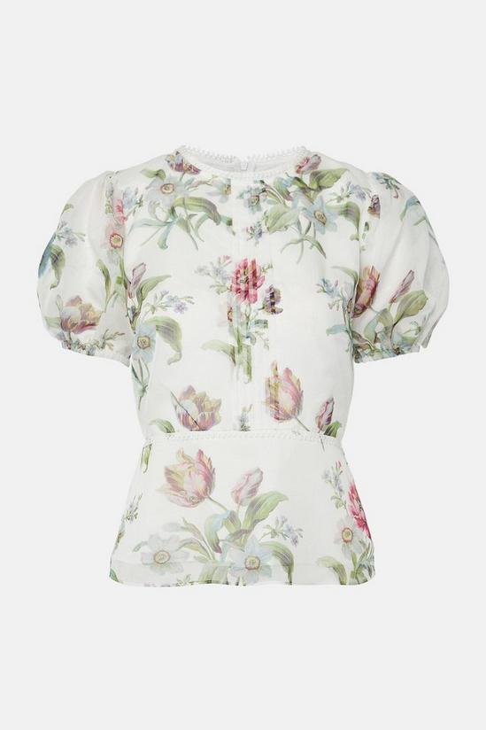 Oasis Printed Broderie Frill Top 5