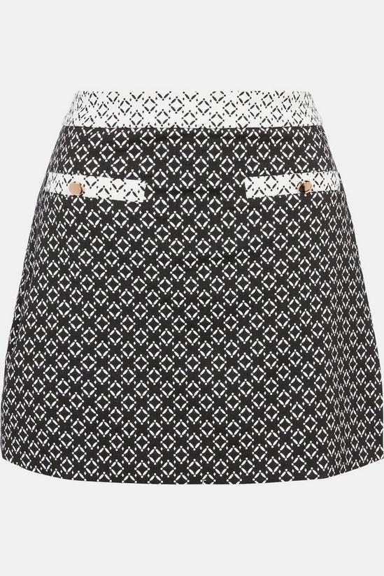 Oasis Geo Textured Print Tailored Mini Skirt 5