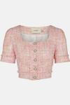 Oasis Tweed Pearl Button Front Tailored Top thumbnail 5