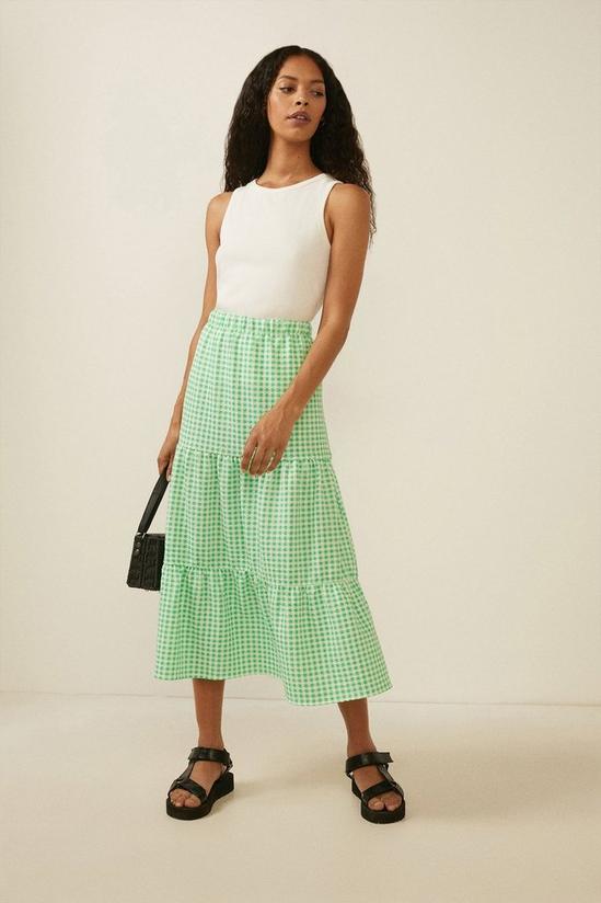 Oasis Gingham Tiered Midi Skirt Co-ord 1
