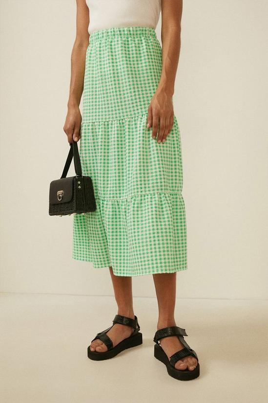 Oasis Gingham Tiered Midi Skirt Co-ord 4