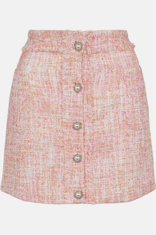 Oasis Tweed Pearl Button Through Mini Skirt 5