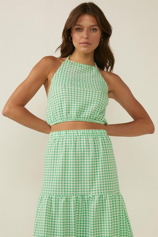 Oasis Gingham Halter Neck Top Co-ord 1